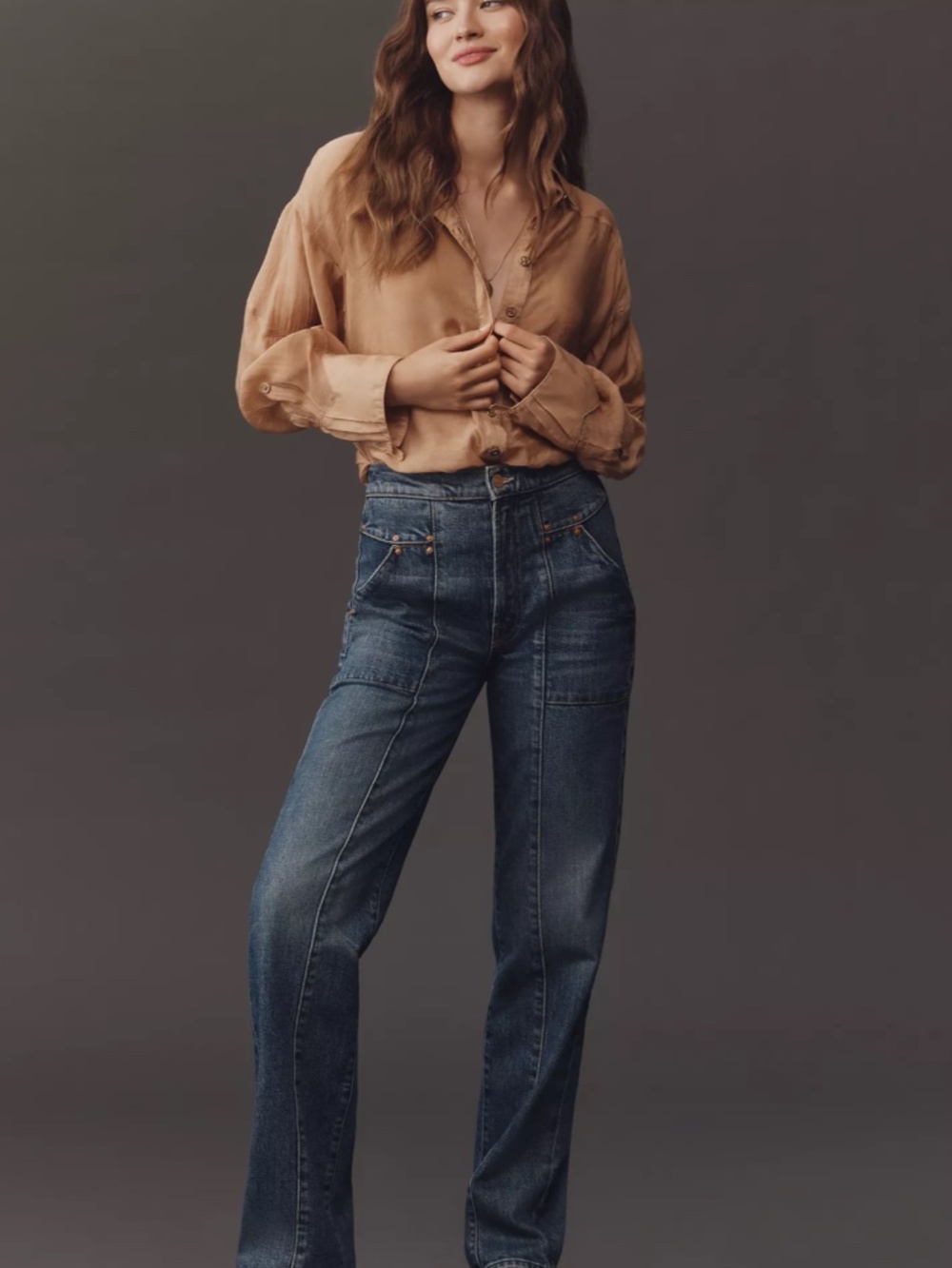 MOTHER The Riveter Rambler Zip Sneak High-Rise Straight Jeans Size 25
